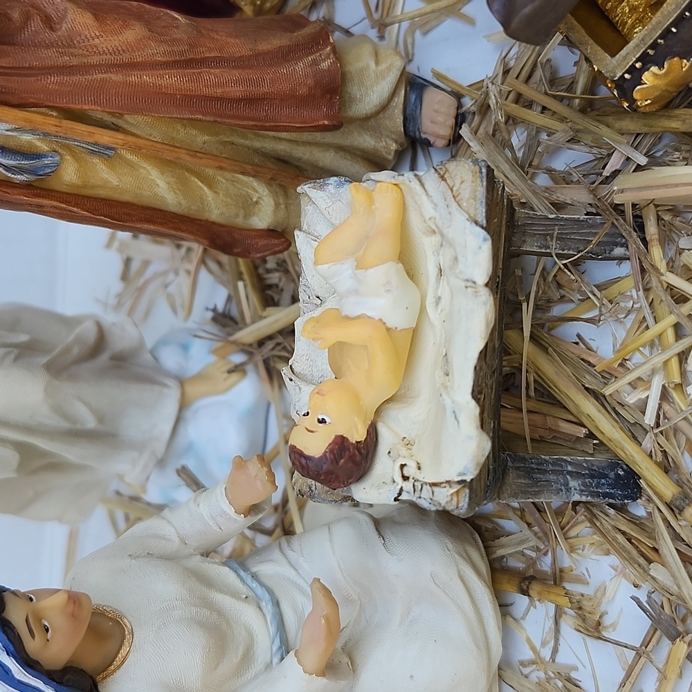 NIB THE REAL LIFE NATIVITY SET/THE THREE KINGS GIFTS 14 PIECE 7" SET - Picture 12 of 17